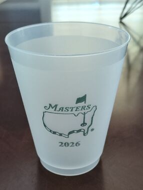 NEW Masters Frosted White Cup with Green Logo